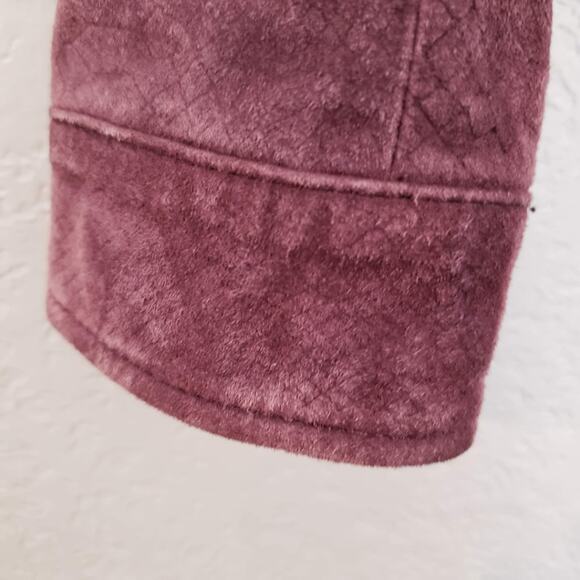 Bernardo Leather Jacket Amethyst Casual Crop Suede Long Sleeve - M - Picture 3 of 7